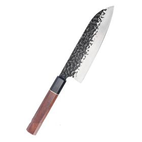 Forged Hammer Pattern Octagonal Handle Multi-purpose Knife For Cooking (Option: K07005)
