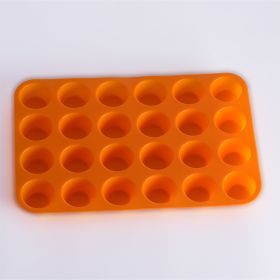 24 holes with round silicone cake mould (Option: Orange-33X22cm)