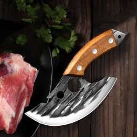 Forging Small Kitchen Knife Boning Knife Dedicated Slaughter (Option: Double Hole Pick Bones Machete)