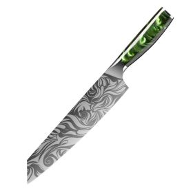 Laser Grain Stainless Steel 5CR15 Green (Option: 9inch cutting knife)