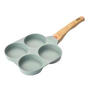 Four-hole Egg Frying Pan Medical Stone Non-stick Pan Home Breakfast Mini Frying Pan (Option: Four Holes Green)