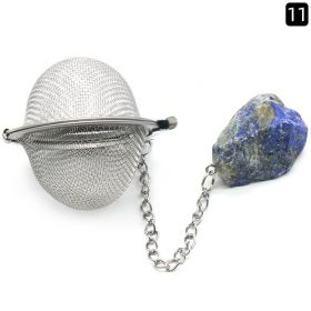Natural Raw Gemstone Filter Ball Stew Ingredients Ball Stainless Steel Tea Filter (Option: Lapis Lazuli)