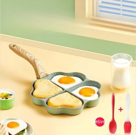 Aluminum Four-hole Frying Pan (Option: Green Heart Plus Gifts)