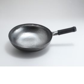 Household One-piece Non-stick Pan Uncoated Cooking (Option: Hot forged silver-34CM)