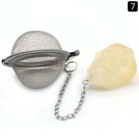 Natural Raw Gemstone Filter Ball Stew Ingredients Ball Stainless Steel Tea Filter (Option: Citrine)