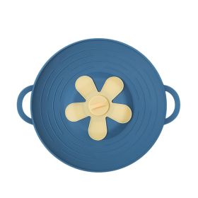 Kitchen Silicone Stockpot Soup Anti-overflow Pot Cover Home (Option: Blue-325MM)