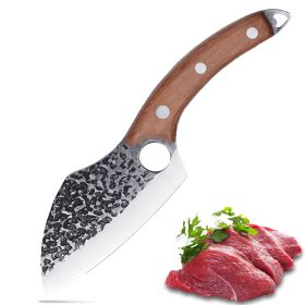 Viking Knife Japanese Professional Kitchen Knife, Hand Forged Meat Cleaver Knife With Finger Hole And Heart Hanging Hole (Option: Meat Cleaver Knife)