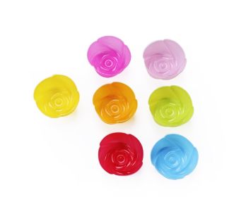 Colorful Shaped Nonstick Silicone Cupcake Molds, Reusable Heat Resistant Baking Liners (Design: flower)