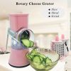 1pc; Rotary Cheese Grater; Kitchen Mandoline Vegetable Slicer With 3 Interchangeable Blades