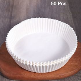 25/50pcs Air Fryer Disposable Paper Liner Non-stick Round Baking Steamer Paper Mats Home Kitchen Airfryer Food Basket Liner Mat (Color: 50pcs white(opp bag))