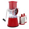 1pc; Rotary Cheese Grater; Kitchen Mandoline Vegetable Slicer With 3 Interchangeable Blades