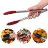 3Pcs Tongs With Silicon Tip Household Kitchen Utensil Stainless Steel High Heat Resistant Locking BBQ Cooking Accessories Baking
