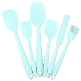 6pcs Silicone Kitchenware Set; Kitchen Supplies; Baking Supplies; Large Scraper; Spatula; Baking Tools; Cake Cream Spatula; Kitchen Tool Set (Color: 6PCS Maca Blue)