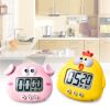 Kitchen Timer; Cute Cartoon Pig Electronic Countdown Timer; LCD Digital Cooking Timer Cooking Baking Assistant Reminder Tool