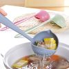 1pc 2 In 1 Filter Spoon Soup Spoon Leak Spoon Long Handle Plastic Large Spoon Hot Pot Spoon Eco-Friendly Kitchen Utensil