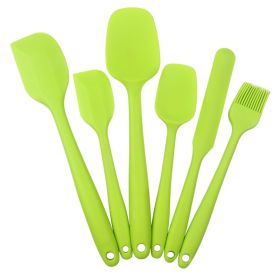 6pcs Silicone Kitchenware Set; Kitchen Supplies; Baking Supplies; Large Scraper; Spatula; Baking Tools; Cake Cream Spatula; Kitchen Tool Set (Color: 6PCS Green)